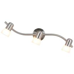 XiNBEi Lighting Track Lighting, 3 Light Wave Track Light with Glass Modern Ceiling Light Bar Brushed Nickel for Kitchen & Dining Room XB-TR1238-3-BN