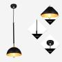 Modern Industrial Pendant Light, Metal Hanging Light with Dome Shade One Lights Simple Black Pendant Barn Light for Kitchen Dining Room Restaurant Cafe Lights Hemispherical Bowl Chandelier