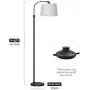 Oneach Modern Floor Lamp for Living Rooms LED Contemporary Arc Standing Lamps for Bedrooms Accent Tall Pole Light for Reading with Hanging Lamp Shade Black