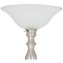 Amazon Brand – Ravenna Home Frosted Glass Living Room Standing Floor Lamp with LED Light Bulb - 69.75 Inches, Brushed Nickel