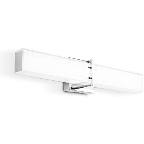 LED Bathroom Vanity Light, HOPSON 18in 20W Modern Glass Bedroom Mirror Front Fixture Chrome Finishing Wall Light 6000K