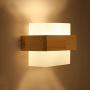 DLGGO Modern Minimalist Fashion Japanese Style LED Solid Wood Wall Light Frosted Glass Wall Lantern Rectangle Hotel Bedroom Bedside Reading Wall Lamps Living Room Staircase Balcony Wall Sconce E27