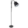CO-Z Floor Task Lamp with Gooseneck Adjustable, Rustic Standing Reading Lamps with Black Fabric Shade, 64 Modern Floor Lamp for Living Room Bedroom Reading Office Farmhouse, UL.