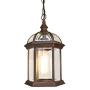 LITFAD Antique Bronze Lantern Ceiling Hanging Light with Clear Glass Shade 1 Bulb 9.5'' L Vintage Outdoor Waterproof Lighting Industrial Pendant Light for Dining Room Restaurant Bar Courtyard