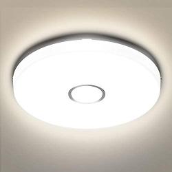 Olafus LED Ceiling Light IP54 Waterproof, 1600LM Round Bathroom Light, 4000K Daylight 18W(120W Equivalent) Mount Flush Ceiling Lamp 9 Inch for Kitchen, Bedroom, Livingroom, Hallway, Non Dimmable