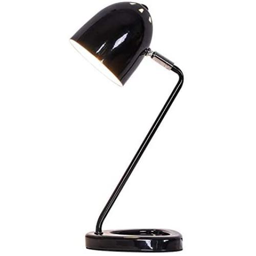 IJ INJUICY Metal Adjustable Desk Lamp- Modern Children Students Learning Table Lamp for Work Office Reading LED Decorative Night Table Lamp Decor (Black)