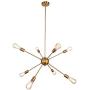 8-Light Gold Sputnik Chandelier, Adjustable Modern Ceiling Haning Light Semi Flush Mount Pendant Light Fixture for Dining Room Kitchen Island Living Room Bedroom, Antique Gold Changable