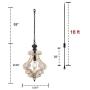 CLAXY Wooden Plug-in Pendant Light Distressing Off-White Farmhouse Hanging Light Fixture