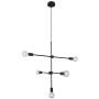 Ceiling Lamp 5 Light Mid Century Modern Sputnik Chandelier Lighting Fixture Pendant Light for Kitchen Dining Room Living Room Bedroom, Black