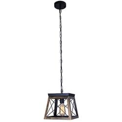 Ncmoyin Rustic Farmhouse Chandeliers,Pendant Light for Dining Room Hanging Ceiling Light Fixture,Black with Gold