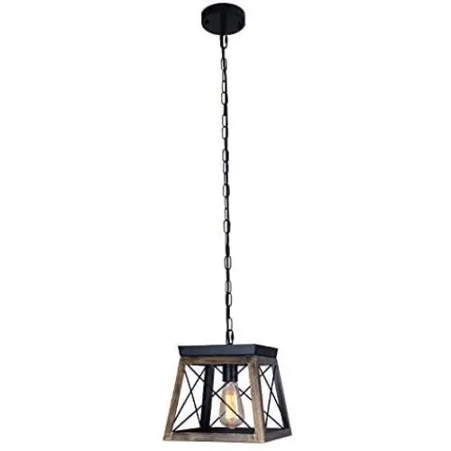 Ncmoyin Rustic Farmhouse Chandeliers,Pendant Light for Dining Room Hanging Ceiling Light Fixture,Black with Gold