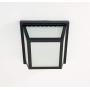 CORAMDEO 9.25” Square Ceiling Light, Porch Light, Entry, Outdoor Hallway, Damp Location, Built in LED Gives 125W of Light, 1200 Lumens, 3K, Black Powder Coat Finish with Frosted Glass