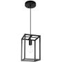 Pendant Light, Industrial Retro Loft Design, Black Rectangle Cage Hanging Ceiling Lamp, Retro Lighting Fixture for Kitchen Island Dining Room… (Hardware)