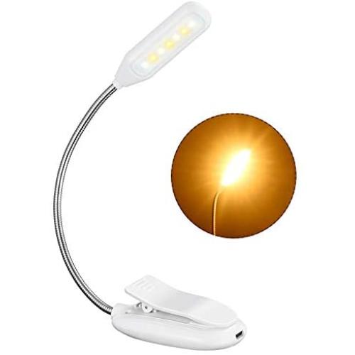 Rechargeable Book Light up to 60 Hours Reading, TOPELEK 7 LED Reading Light with 3 Brightness x 3 Color Temperature, Easy Clip On Reading Lamp for Night Reading in Bed for Bookworms, Kids (White)