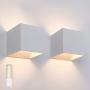 Ralbay LED Modern Indoor Wall Sconce 2-Pack 9W Aluminum LED Up and Down Black Indoor Wall Lighting Fixtures for Indoor Living Room Bedroom Hallway, with G9 Bulb (Warm White Light, 3000K)