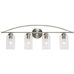 TODOLUZ Bathroom Vanity Light 4-Lights Brushed Nickel Modern Wall Light Fixtures for Porch Bedroom Hallway