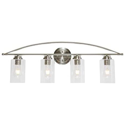 TODOLUZ Bathroom Vanity Light 4-Lights Brushed Nickel Modern Wall Light Fixtures for Porch Bedroom Hallway