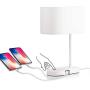 Miceshu Table Lamp for Bedroom, Touch Control Bedside Lamp with 3-Way Dimmable Dual USB Port Eye-Sight Protection, Linen Fabric Lampshade, Side Table Lamp for Bedroom, Living Room