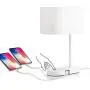 Miceshu Table Lamp for Bedroom, Touch Control Bedside Lamp with 3-Way Dimmable Dual USB Port Eye-Sight Protection, Linen Fabric Lampshade, Side Table Lamp for Bedroom, Living Room