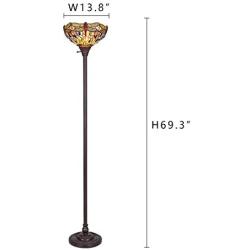 Tiffany Floor Lamp Enhance Home | Office Living Space, Handcrafted Floor Lamps for Living Room, Capulina Stained Glass Floor Lamp with a Classic Feel - Abstract Art Style (Tall: 69.3 x W13.8 inches)