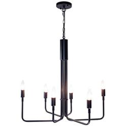 LUMAIXUN Black Chandeliers Lighting Fixture 6 Light Sputnik for Dining Room Chandelier Hanging Contemporary Ceiling Light Fixture