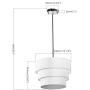 13.5” Modern 1-Light Drum Pendant Chandelier, Linen Fabric Shade, Hanging Pendant Light Fixture, Adjustable Height, Brushed Nickel Finish, for Dining Room, Kitchen (White)