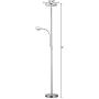 HomeFocus LED Floor Lamp with Reading Lamp,Floor Lamp for Living Room,Bedroom,Office,Reading,Sky Torchiere Floor Lamps,18W+4W Energy Saving,Dimmable,Metal,Satin Nickel