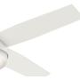 HUNTER 59242 Dempsey Indoor Low Profile Ceiling Fan with LED Light and Remote Control, 52'', White