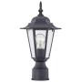 WISBEAM Outdoor Post Light, Pole Lantern, E26 Base 100W Max, Aluminum Housing Plus Glass, Wet Location Rated, ETL Qualified, Bulbs not Included (Black Finish)