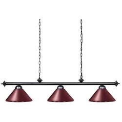 Wellmet Pool Table Lights for 8/9 Table with 3 Metal Shades, Billiard Lamp for Man Cave, Game Room, Kitchen Island Light for Restaurant Or Dining Room (Red, 59 inch-3 Lights)