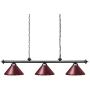 Wellmet Pool Table Lights for 8/9 Table with 3 Metal Shades, Billiard Lamp for Man Cave, Game Room, Kitchen Island Light for Restaurant Or Dining Room (Red, 59 inch-3 Lights)