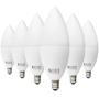 Sunco Lighting 6 Pack B11 LED Candelabra Bulb, Dusk-to-Dawn, 5W=40W, 3000K Warm White, 450 LM, E12 Base, Outdoor Decorative Light for Sconces - UL