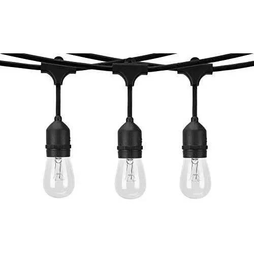 AETOLFIW 48ft Waterproof Light String with Incandescent Glass Bulbs, Bright Fairy Light Strip Decoration Outdoor String Light for Indoor Outdoor Commercial Party Use