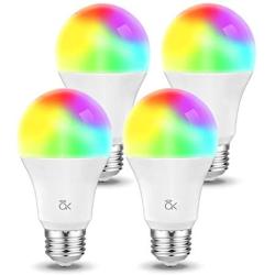 Smart Light Bulb, Works with Alexa, Echo, Google Home and Siri, AL Abovelights Dimmable E26 9W Wi-Fi LED Smart Bulb, Warm White (2700K), 60W Equivalent, 810 LM, RGB+W, ETL Listed (4-Pack)