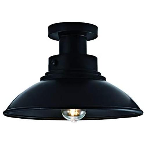 Addington Park 31801 Seascape Collection 1-Light Contemporary Barnyard Outdoor Flush Mount, Black