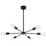 LUVISI 6 Lights Black Chandlers,Sputnik Chandeliers Vintage Mid-Century Ceiling Light Fixture,Industrial Hanging Lamps for Dining Room Bedroom Kitchen Living Room Foyer Hallway