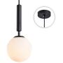 Modo Lighting Modern Pendant Lighting, Paking Finish with Globe Matte Glass Lampshade (Black)