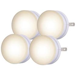 Lights by Night, White Mini LED Night Light, 4 Pack, Plug-in, Dusk to Dawn, Compact, UL-Listed, Ideal for Office, Bathroom, Bedroom, Nursery, Hallway, Kitchen, 45084, 4 Count