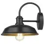 Odeums Farmhouse Barn Lights, Outdoor Wall Lights, Exterior Wall Lamps, Industrial Wall Lighting Fixture, Wall Mount Light in Black Finish with Copper Interior (Black, 1 Pack)
