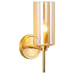 NOXARTE Modern Wall Light Indoor Brass Sconce Fixture for Bathroom Bedroom Living Room W4.7'' x H15''