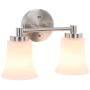 XiNBEi Lighting Bathroom Vanity Light, Modern Wall Light with Glass, Brushed Nickel 2 Light Bath Bar Light XB-W1235-2-BN