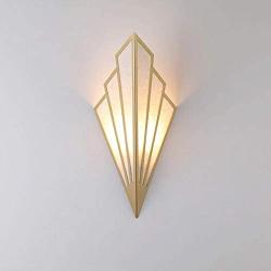 Modern Wall Light Simple Creative Wall Sconces Bedroom Aisle Living Room Wall Lamp Holder E14 Socket Art Deco Lighting Fixture (Bulb Not Included) (Golden) [Energy Class A++]