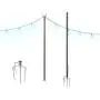 Outdoor String Lights, String Light Terrace Garden Terrace Residential Cafe Wedding Decoration with 10 Feet Rust Bracket LED or Suspended Light Solar Bulb Upgrade (Stainless Steel)