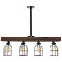 West Ninth Vintage Pendant Farmhouse Chandelier Fixture - Fayette Wood Beam Light - Rustic Lighting for Kitchen Island Lighting, Dining Room, Bar - Jacobean Stain