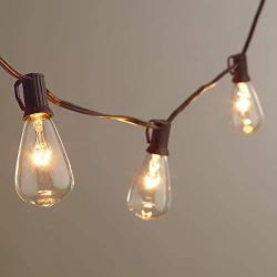 25ft Outdoor Edison Bulb String Lights ST35 Edison Bulbs(Plus 2 Extra Bulbs), UL Listed for Indoor/Outdoor Decor, Perfect for Garden/Backyard/Pergola/Patio/Party (Brown)