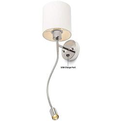 HomeFocus LED Bedside Reading Wall Light with USB Charging Port,Wall Sconces,Living Room Wall Lamp,Corridor Wall Lamp,2 Lights 2 Switches,Top Quality for Home and Hotel.