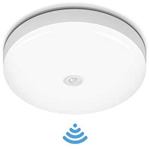 CANMEIJIA Led Flush Mount Ceiling Light Motion Sensor Lights Fixture,12W 1200LM Daylight White 6500K No Battery 8.66 inch for Kitchen/Bedroom/Bathroom/Hallway/Stairwell Lighting