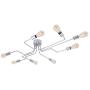 OYI Industrial Ceiling Light, Retro 8-Light Fixture Chandeliers Vintage Metal Semi Flush Mount Pendant Lamp with Painted Finish for Dining Room Kitche