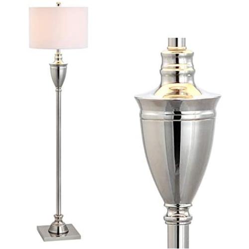 JONATHAN Y JYL3023A Othello 62'' Metal LED Floor Lamp Contemporary,Transitional for Bedrooms, Living Room, Office, Reading, Polished Nickel