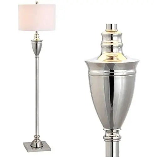 JONATHAN Y JYL3023A Othello 62'' Metal LED Floor Lamp Contemporary,Transitional for Bedrooms, Living Room, Office, Reading, Polished Nickel